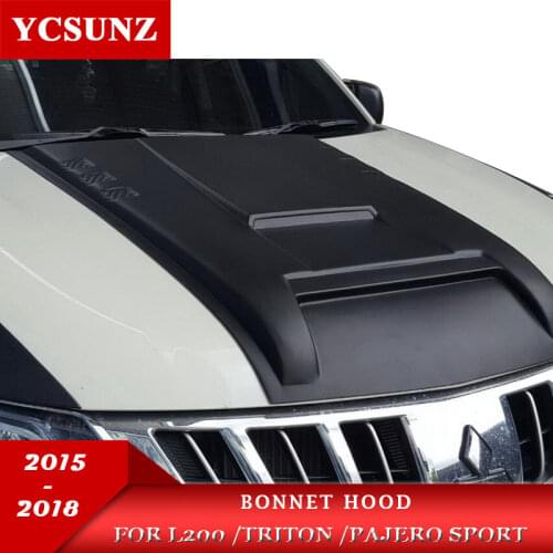 2015-2018 Black Bonnet Scoop Hood Cover for Mitsubishi l200 Triton Pajero Sport Bonnet Hood Cover For Mitsubishi 2016 2017 2018
