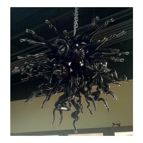 Black Chandeliers Lighting Fixtures Hand Blown Glass