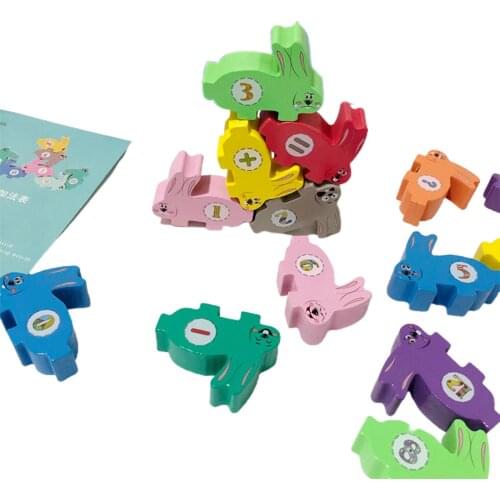 Rabbit Building Block Balance Game Stacking High Wooden Kid Intelligence Toys Kids Educational Toys for Children Gifts
