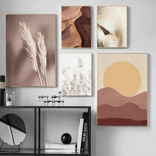 Girl Wheat Flower Leaves Plant Wall Art Canvas Painting Nordic Posters And Prints Wall Pictures For Living Kids Room Decoration