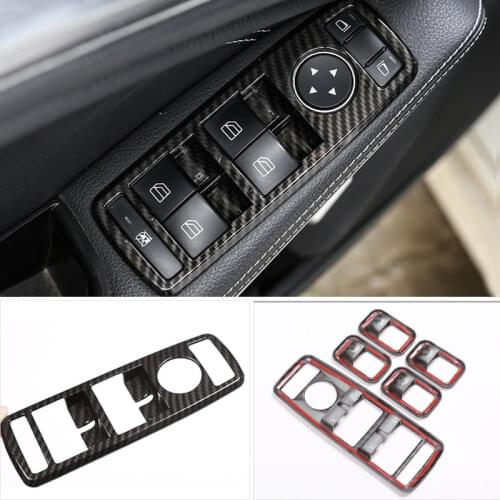 For Mercedes Benz A B C E G CLA GLK GLA GLE Class W204 G500 W212 W166 5pcs Car Door Window Glass Lift Switch Button Cover Trim