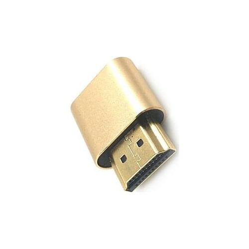 By dhl or ems 50pcs HDMI Virtual Display Adapter EDID Dummy Plug Headless Ghost Display Emulator Video card Lock plate