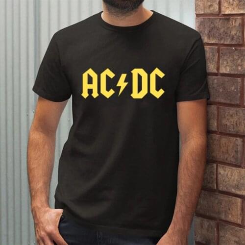 Summer New AC DC Printed Rock & Roll T-Shirt for Man Fashion Casual Cotton Soft Tops Rock Band Hip Hop Streetwear Male Clothing