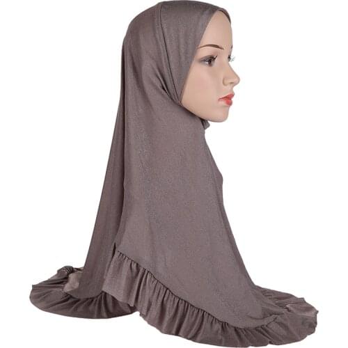 H094 Big size soft gauze fabric beautiful hijab muslim scarf islamic headscarf hat amira pull on headwrap
