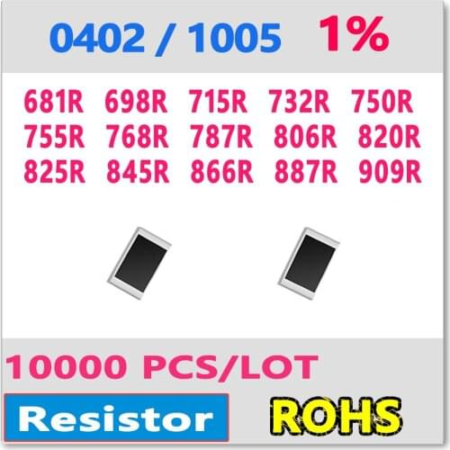 JASNPROSMA OHM 0402 F 1% 10000pcs 681R 698R 715R 732R 750R 755R 768R 787R 806R 820R 825R 845R 866R 887R 909R smd 1005 750ohm