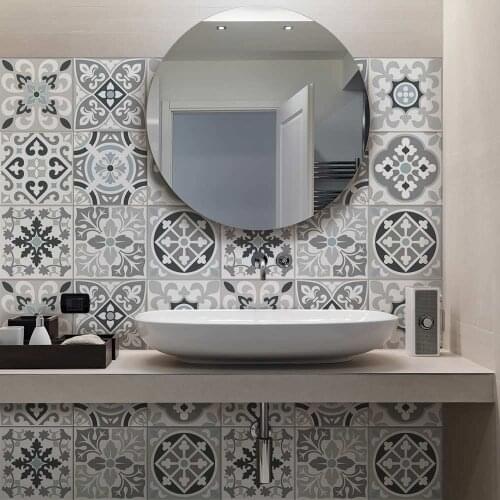 K-PS00094 (24 pieces) tile size 20x20 cm - Made in Italy-PVC for bathroom and kitchen