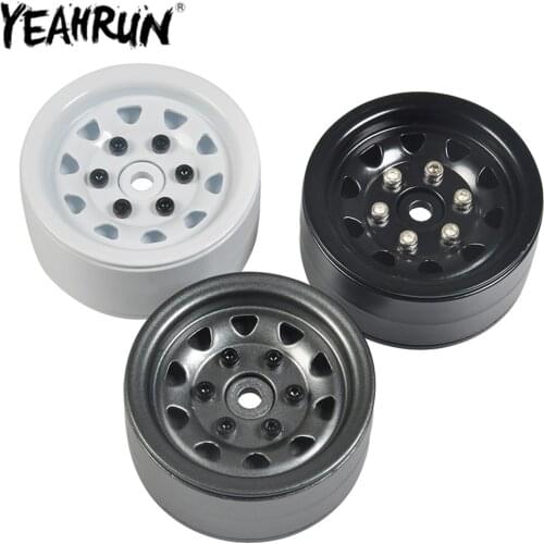 YEAHRUN Aluminum Alloy 1.9 Beadlock Wheels Rims for 1/10 Axial SCX10 SCX10 II 90046 RC Crawler Car Wheels Parts