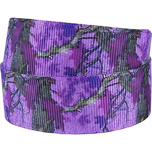 FLRA Ribbon (50yards/lot)FLORA Ribbons wholesale free shipping Purple Camo ribbon for bows