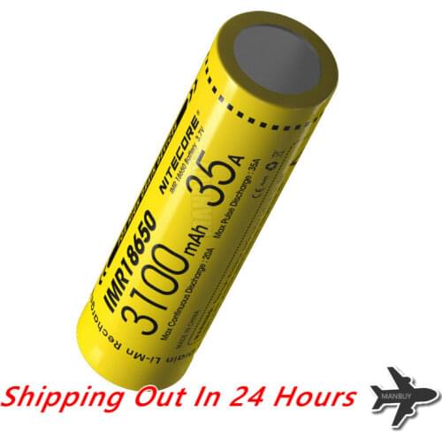 Wholesale Nitecore High Performace Power IMR18650 3100mAh 35A 3.7V Li-ion Protected Rechargeable Battery for Flashlight FLAT TOP