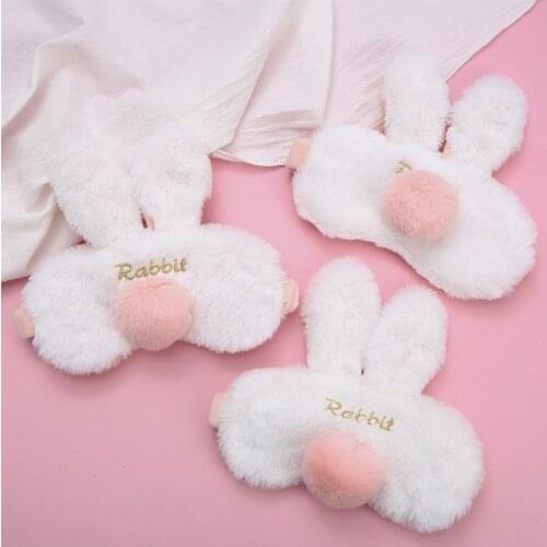 Cute Plush Rabbit Sleeping Eye Masks Shading Relaxing Nap Eye Care Sleep Cartoon Breathable Sleepping Eye Cover