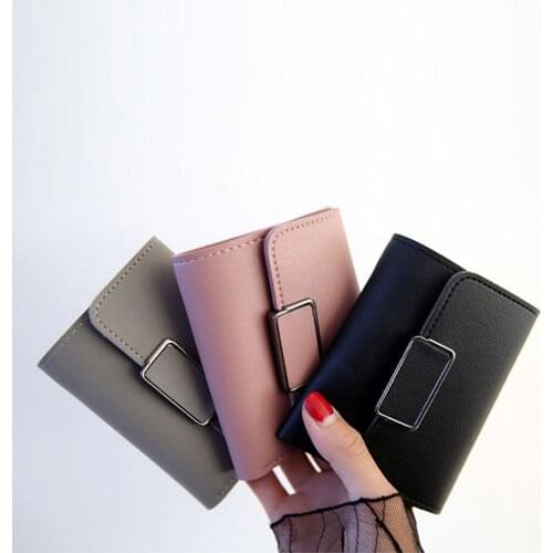 Fashion women lychee wallet Short style simple square decorative purse lady card holder wallet Wholesale Drop Shipping