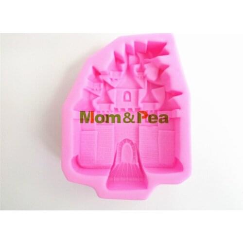 Mom&Pea 0445 Free Shipping Castle Silicone Soap Mold Cake Decoration Fondant Cake 3D Mold Food Grade DIY Silicone Mould