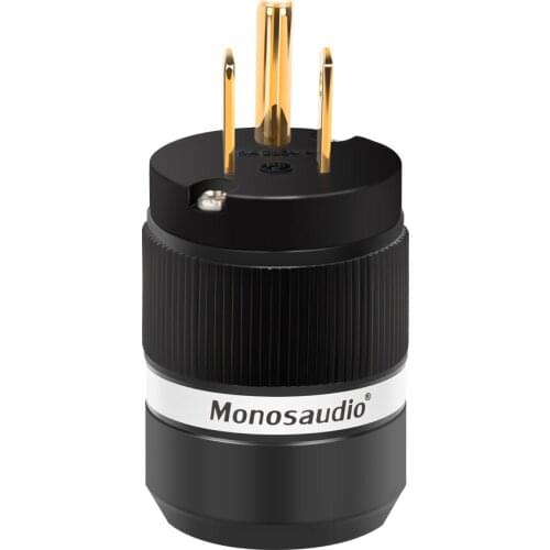Monosaudio X 1PCS M100(G)Hi-End Pure Copper 24K Gold Plated US Power Plug for Hifi DIY Power Cable