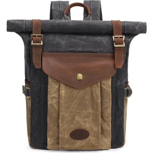 Men Backpack Mochila Waterproof Laptop School Bags for college student vintage Batik canvas rucksack large travel hiking bag