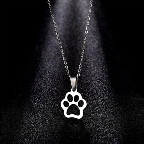 Stainless Steel Minimalist Jewelry Cats Paw Pendant Necklace Hot Sale Jewelry