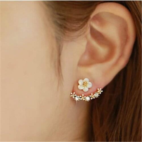 2019 New Imitation Pearl Heart Crystal Flower Leaf Angel Wings Geometry Stud Earrings For Women Statement Ear Jewelry Wholesale