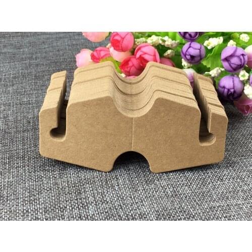 New Arrival 12*5cm 200 PCS/Lot Kraft Paper Jewelry Creative Design Necklace Cards Blank Package Brown Display Accept custom logo