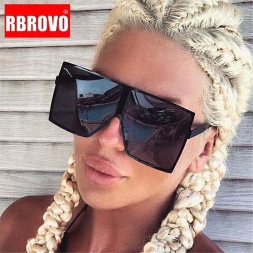 RBROVO 2021 Square Women Sunglasses Brand Designer Luxury Large Frame Man Sun Glasses Classic UV400 Vintage Gafas De Sol Mujer