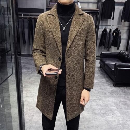 2021 Autumn Winter Mens Korean New Business Long Jacket Slim Casual Windbreaker Jacket Men Trench Coat Fashion Overcoat