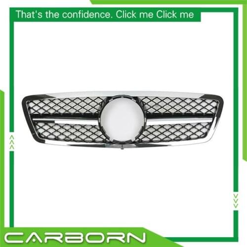 For Mercedes-Benz C-class W203 C200 C230 C240 C320 2000-2006 with Emblem SL Style Front Racing Grille