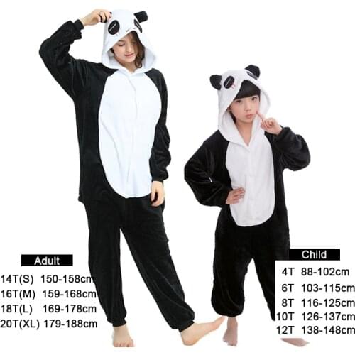 Adult Animal Unicorn Panda Onesie Pajama Women Men Boys Girls Couple 2020 Winter Pajamas Suit Kigurumi Sleepwear Flannel Pijama