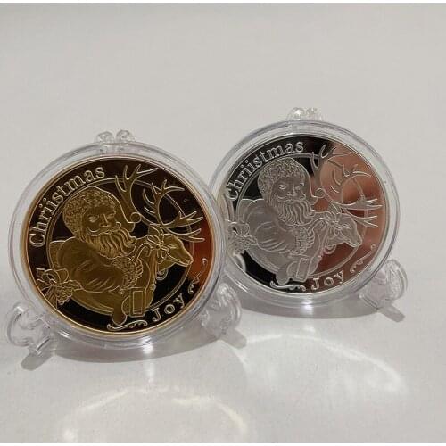 Christmas Eve Gift Coin Christmas Day Medal Gold Silver Coin Childrens Tooth Fairy Coin Commemorative Coin
