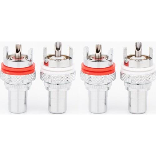 8pcs Preffair RS3007 High Quality Rhodium Plated Amplifier RCA Socket Female RCA Jack Socket Connector
