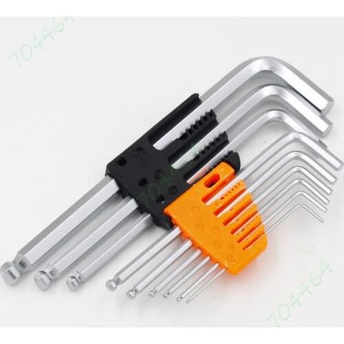 9pcs/Set 1.5mm - 10mm Head Ball Point End Hex Screwdriver Hexagon Allen Wrench