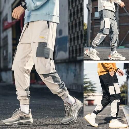 Mens Cargo Pants New Hip Hop Streetwear Pockets Joggers Trousers Japanese Style Harajuku Harem Sports Pant Men Cotton Clothiong