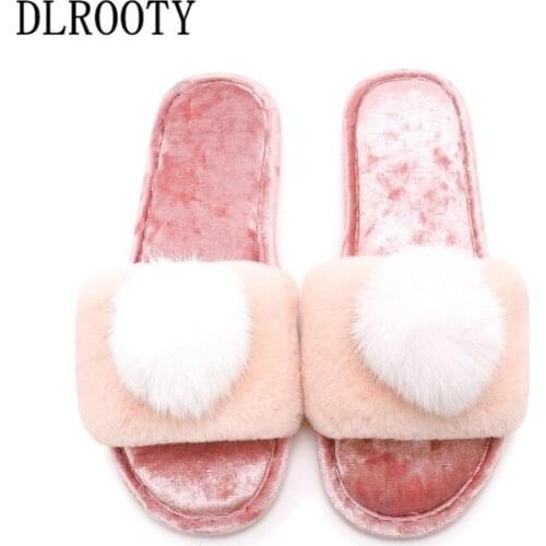 Women Slippers Flips Flops Winter Warm Flock Shoes Woman Non-slip Outdoor Fashion Platform Female Slides Flats Home Comfortable