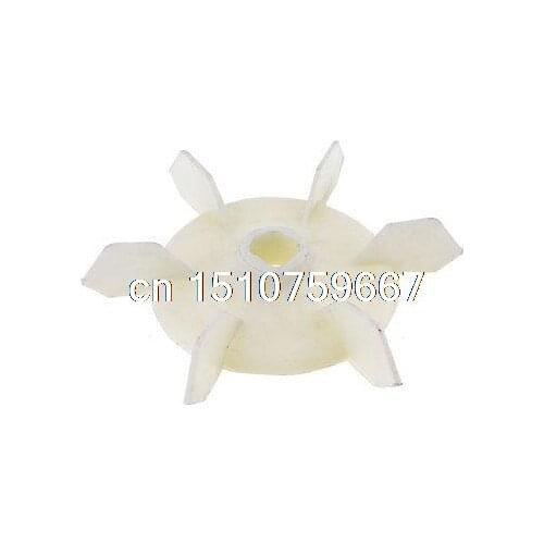 Replacement Beige Plastic Inner Dia 19mm Six Impeller Motor Fan Blade