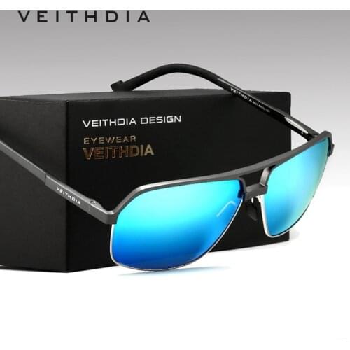 Veithdia Men Brand LOGO Designer Driving Aluminum Magnesium Polarized Sunglasses Glasses Goggles Eyeglasses Mirror Lens 6521