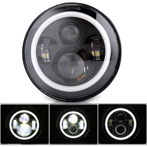 5.75 Inch Led Headlight Halo Ring White DRL Angel Eyes For Harley Sportster for Touring for Super Glide Dyna 5 3/4" Projection