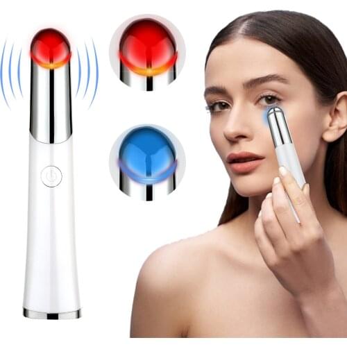 LED Photon Mini Electric Eye Massager Hot Vibration Anti Wrinkle Aging Pen Eye Care SPA Relieve Eye Fatigue Beauty Instrument