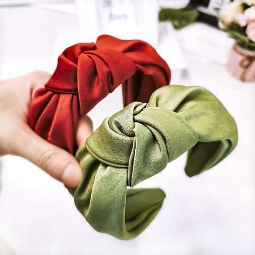 Vintage Bohemian Silk Satin Knot Headband Knotted Hairband Hair Accessories