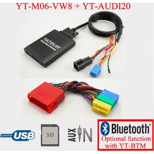 Yatour M06-VW8D+YT-Audi20 for Audi A2 A3 A4/S4 A6/S6 A8/S8 TT AllRoad Headunit Radio Digital CD changer USB MP3 Player AUX SD 89