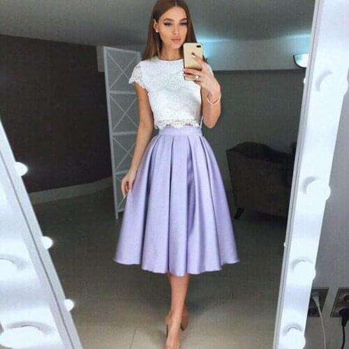 Lilac Skirts Women Thick Satin Midi Skirt Long Zip Closure jupe femme Custom Made Color Size Girl Skirt