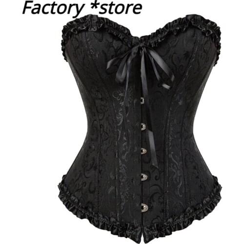Plus Size Lace Sexy Overbust Corset Big Breasted Women Corset Lingerie Tops Brocade Victorian Fashion