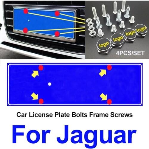 1set With Car Emlem LOGO Front Trunk License Plate Frames Screw Cap Covers For XF XJ XJS XK S-TYPE X-TYPE OEM Car Accessory