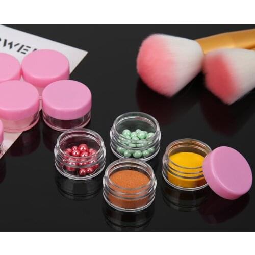 10pcs 5g/ml Cosmetics Jar Box Makeup Cream Nail Art Cosmetic Bead Storage Pot Container Round Bottle Plastic Transparent Case