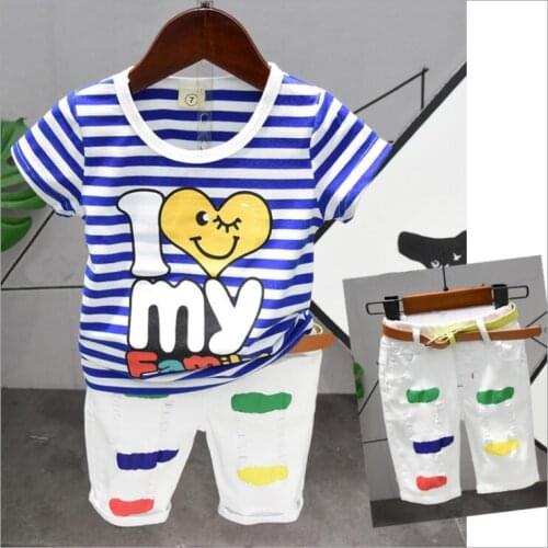 Children Clothing Sets Summer baby Boys Clothing Sets Fashion T shirt+short Pants 2Pcs suits kids clothes 2-6years