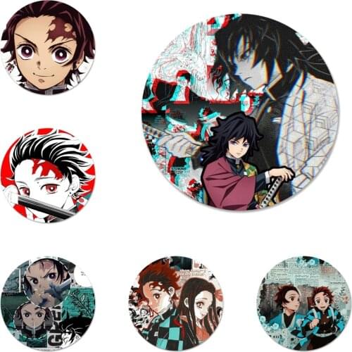 58mm Kimetsu No Yaiba Demon Slayer Anime Badge Brooch Pin Accessories For Clothes Backpack Decoration gift