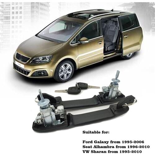 6K0837205 6K0837206 FRONT LEFT RIGHT DOOR HANDLE WITH LOCK BARREL FOR FORD GALAXY 1995-2006 33MM PIN LENGTH