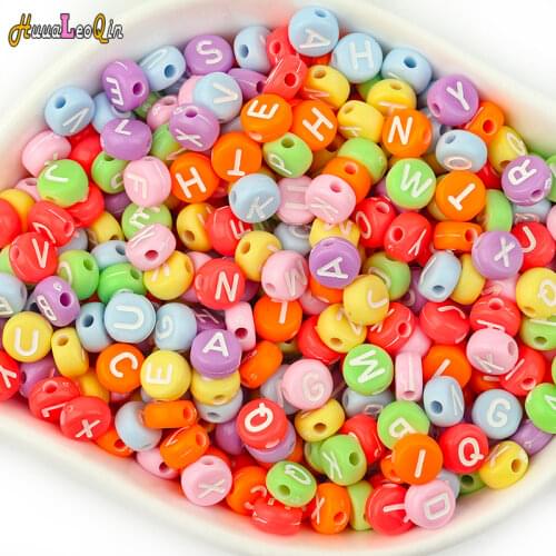 100pcs/Lot 4*7mm Shape Acrylic Spaced Beads English Alphabet Beads For Jewelry Making DIY Charms Bracelet Necklace