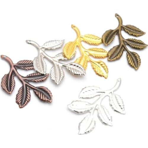 Free shipping 30Pcs Leaf Filigree Wraps Connectors Metal Crafts Gift Decoration DIY 38x24mm