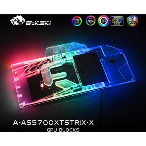Bykski Full Cover Graphics Card water cooler GPU Water Block for ASUS RX5700 ROG STRIX O8G Gaming A-AS5700XTSTRIX-X
