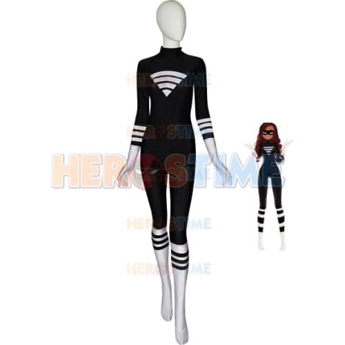 Black and White Lady Wifi Adult Kids Halloween Costume Spandex Costume Zentai Catsuit Halloween Costume for Woman