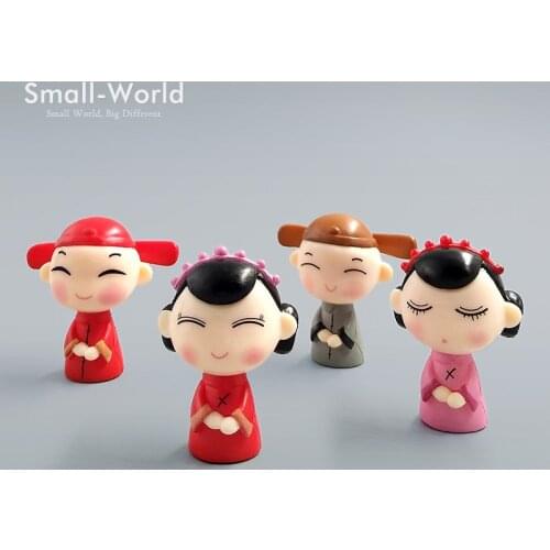 Chiese Lover Miniature Figurine Wedding Doll Bonsai Boy Girl Figures Cake decoration fairy garden character statue ornaments