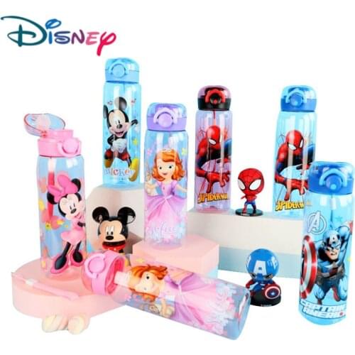 2021 Disney Childrens Water Cup School Boys Girls Straight Drinking Cup Summer Plastic Kindergarten Portable Water Bottle
