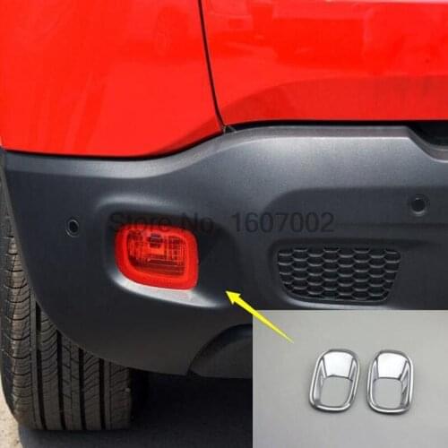 For Jeep Renegade 2016 ABS Chrome Rear Foglight Fog Light Lamp Cover Car Body Kit car trim trims